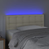 Zagłówek do łóżka z LED, kremowy, 80x5x78/88 cm, sztuczna skóra