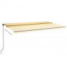 Ręcznie zwijana markiza z LED, 600x350 cm, żółto-biała