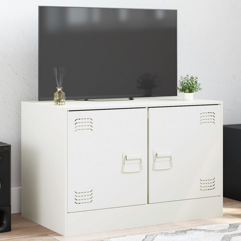 Szafka pod telewizor, biała, 67x39x44 cm, stalowa