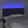 Zagłówek do łóżka z LED, niebieski, 100x5x78/88 cm, tkanina
