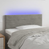 Zagłówek do łóżka z LED, jasnoszary, 90x5x78/88 cm, aksamit
