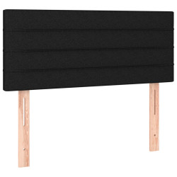 Zagłówek do łóżka z LED, czarny, 90x5x78/88 cm, tkanina