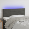 Zagłówek do łóżka z LED, ciemnoszary, 80x5x78/88 cm, aksamit