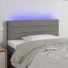 Zagłówek do łóżka z LED, ciemnoszary, 100x5x78/88 cm, tkanina