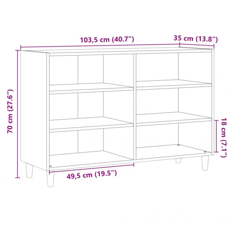 Szafka, stare drewno, 103,5x35x70 cm, materiał drewnopochodny