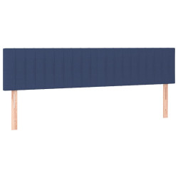 Zagłówek do łóżka z LED, niebieski, 180x5x78/88 cm, tkanina