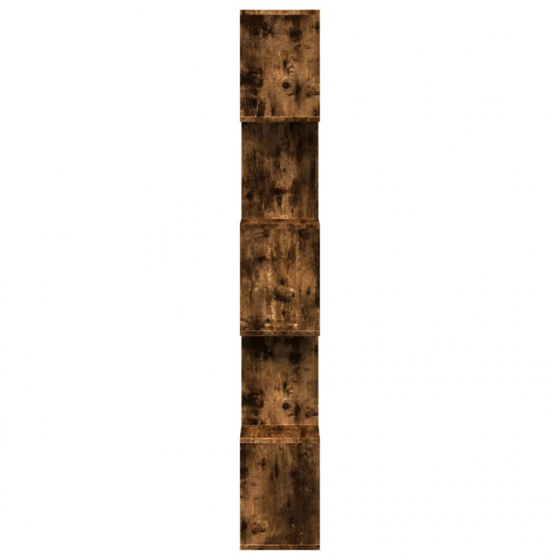 Regał przegroda, 5 poziomów, przydymiony dąb, 70x24x161 cm