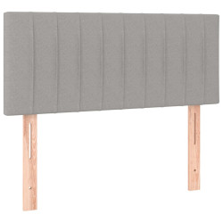 Zagłówek do łóżka z LED, jasnoszary, 80x5x78/88 cm, tkanina