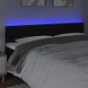 Zagłówek do łóżka z LED, czarny, 200x5x78/88 cm, tkanina