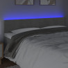 Zagłówek do łóżka z LED, jasnoszary, 200x5x78/88 cm, aksamit