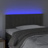 Zagłówek do łóżka z LED, ciemnoszary, 100x5x78/88 cm, aksamit