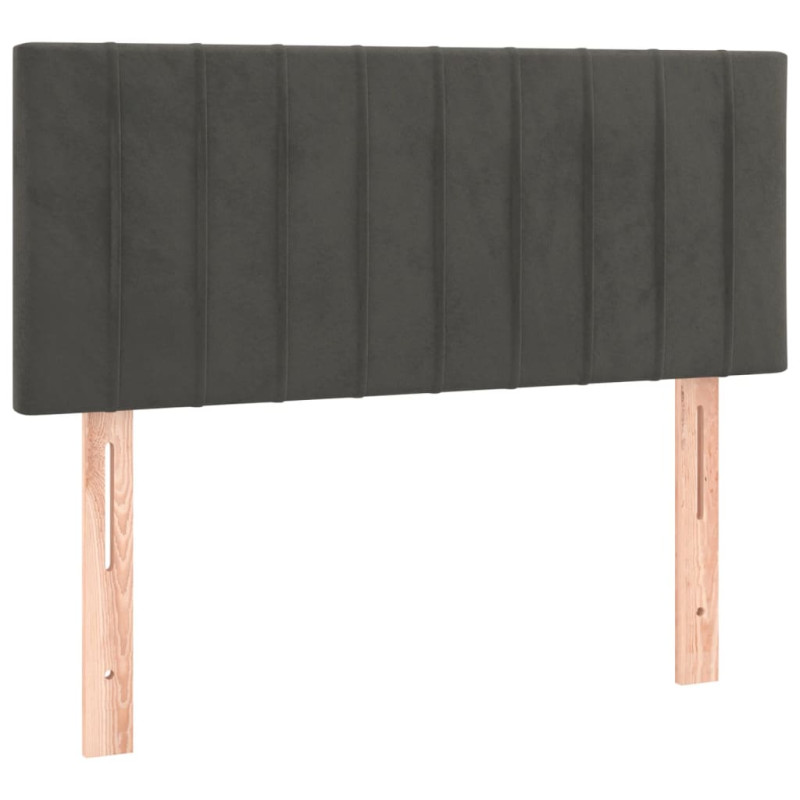 Zagłówek do łóżka z LED, ciemnoszary, 100x5x78/88 cm, aksamit