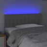 Zagłówek do łóżka z LED, jasnoszary, 90x5x78/88 cm, tkanina