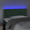Zagłówek do łóżka z LED, ciemnozielony, 100x5x78/88 cm, aksamit