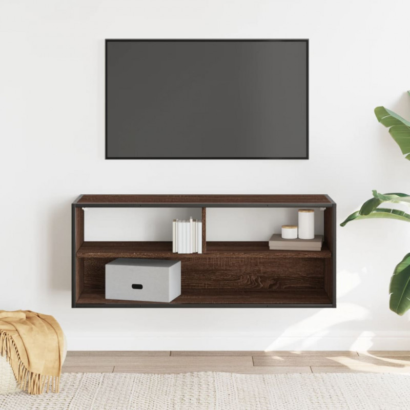 Szafka pod telewizor, brązowy dąb, 100x31x39,5 cm