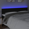 Zagłówek do łóżka z LED, czarny, 160x5x78/88 cm, tkanina