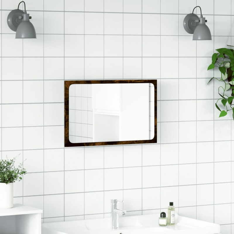 Lustro łazienkowe z LED, dąb sonoma, 60x8,5x38 cm