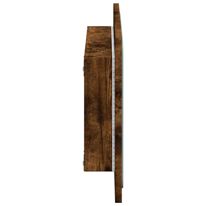 Lustro łazienkowe z LED, dąb sonoma, 60x8,5x38 cm