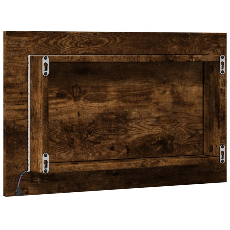 Lustro łazienkowe z LED, dąb sonoma, 60x8,5x38 cm