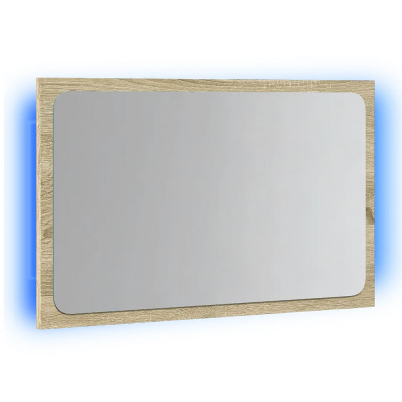 Lustro łazienkowe z LED, szarość betonu, 60x8,5x38 cm