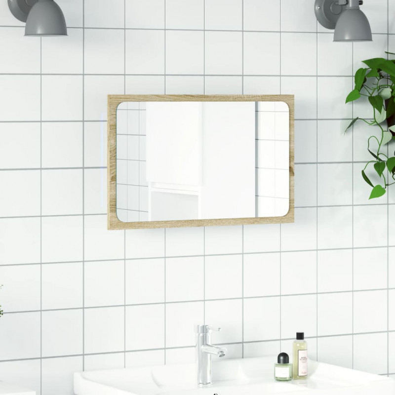 Lustro łazienkowe z LED, szarość betonu, 60x8,5x38 cm