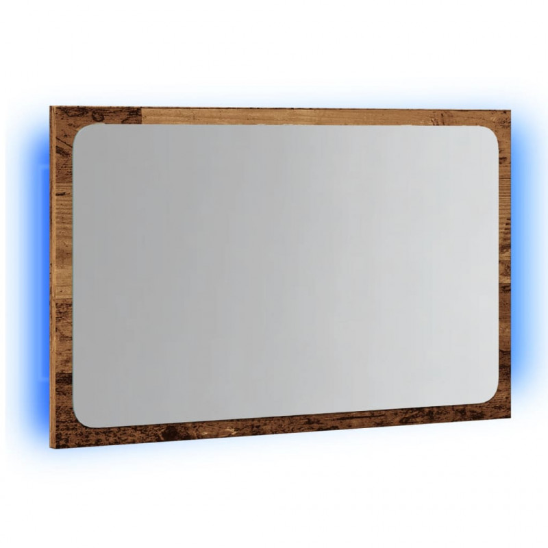 Lustro łazienkowe z LED, dąb artisan, 60x8,5x38 cm