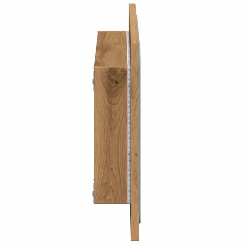 Lustro łazienkowe z LED, dąb artisan, 60x8,5x38 cm