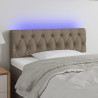 Zagłówek do łóżka z LED, taupe, 100x7x78/88 cm, tkanina