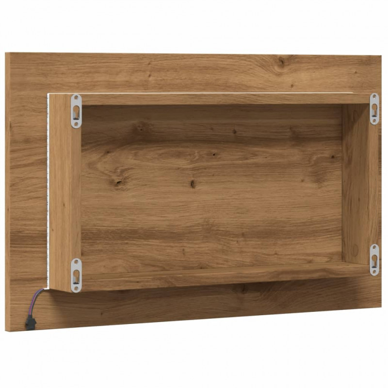 Lustro łazienkowe z LED, dąb artisan, 60x8,5x38 cm