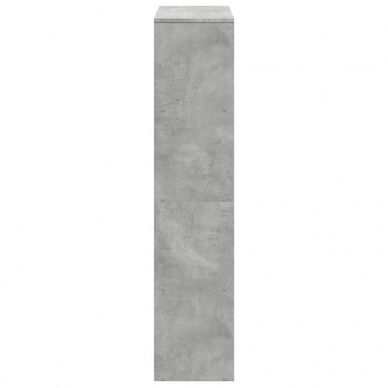 Regał przegroda, 4 poziomy, szarość betonu, 131,5x29x131,5 cm