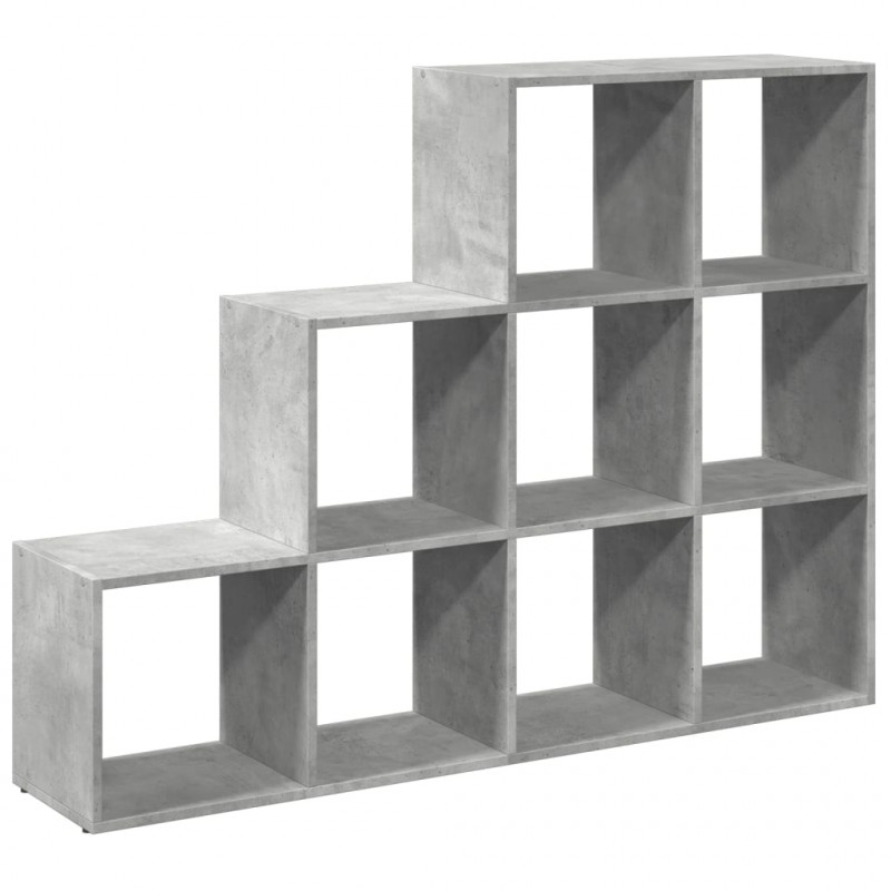 Regał przegroda, 3 poziomy, szarość betonu, 137,5x29x103,5 cm