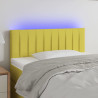Zagłówek do łóżka z LED, zielony, 100x5x78/88 cm, tkanina