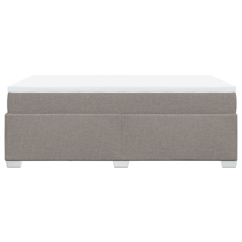 Łóżko kontynentalne z materacem, taupe, tkanina, 120x200 cm