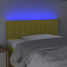 Zagłówek do łóżka z LED, zielony, 100x5x78/88 cm, tkanina