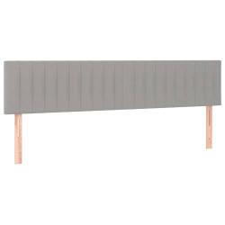 Zagłówek do łóżka z LED, jasnoszary, 180x5x78/88 cm, tkanina