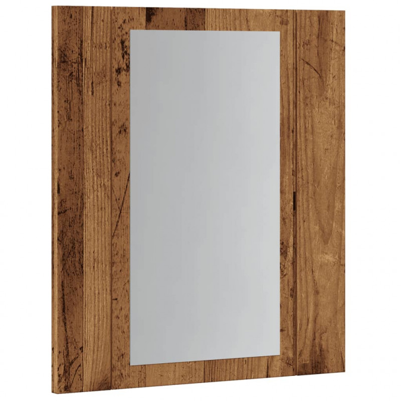 Szafka łazienkowa z lustrem i LED, stare drewno, 40x12x45 cm