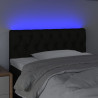 Zagłówek do łóżka z LED, czarny, 100x7x78/88 cm, tkanina