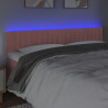 Zagłówek do łóżka z LED, różowy, 160x5x78/88 cm, aksamit