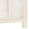 Parawan 4-panelowy, rzeźbiony, biały, 160x165 cm, drewno mango