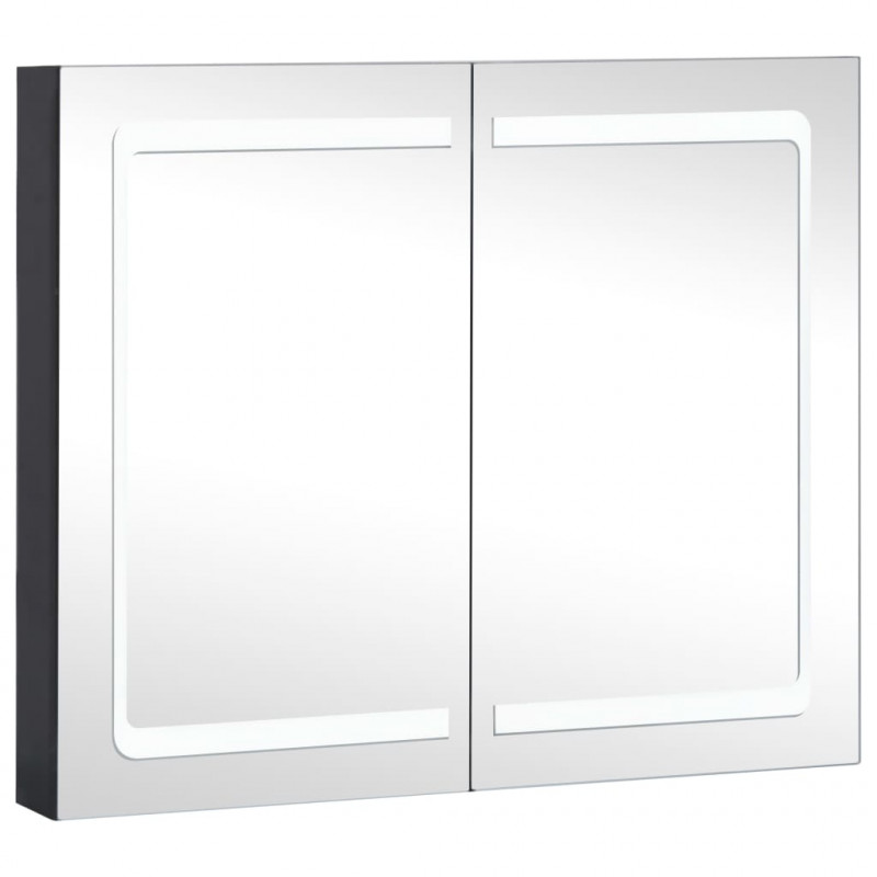 Szafka łazienkowa z lustrem i LED, 80x12,2x68 cm