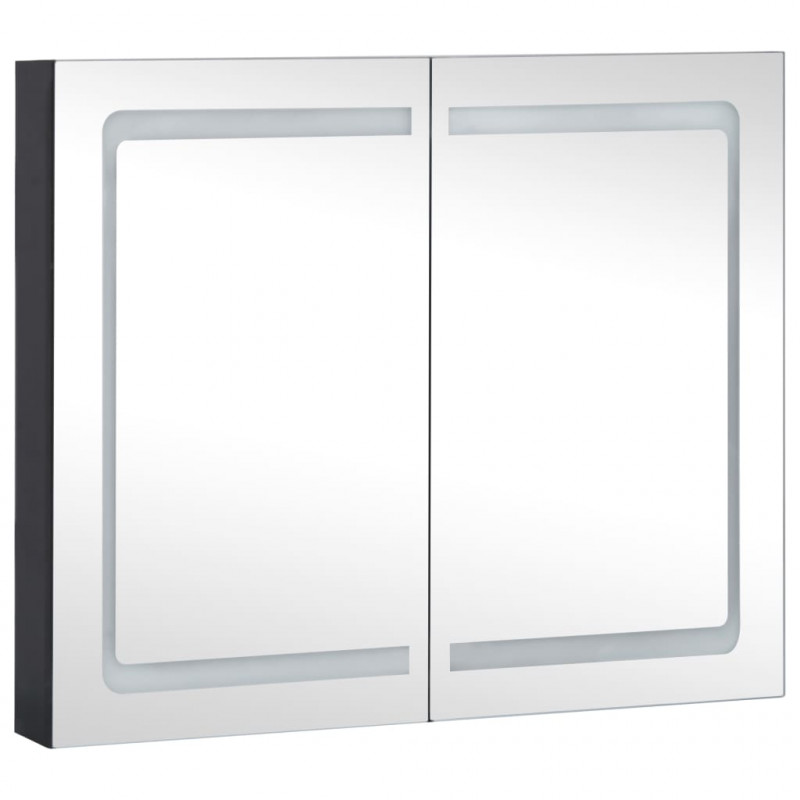 Szafka łazienkowa z lustrem i LED, 80x12,2x68 cm