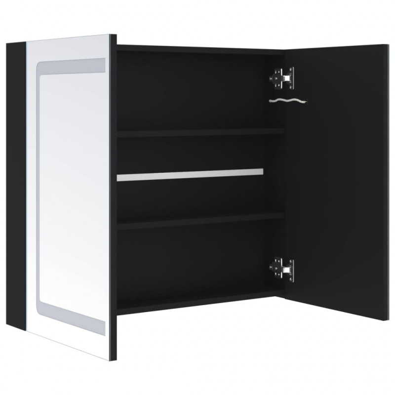 Szafka łazienkowa z lustrem i LED, 80x12,2x68 cm