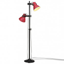 Lampa stojąca, 25 W, postarzany czerwony, 25x25x90/140 cm, E27