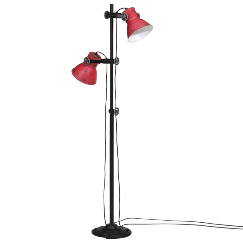 Lampa stojąca, 25 W, postarzany czerwony, 25x25x90/140 cm, E27