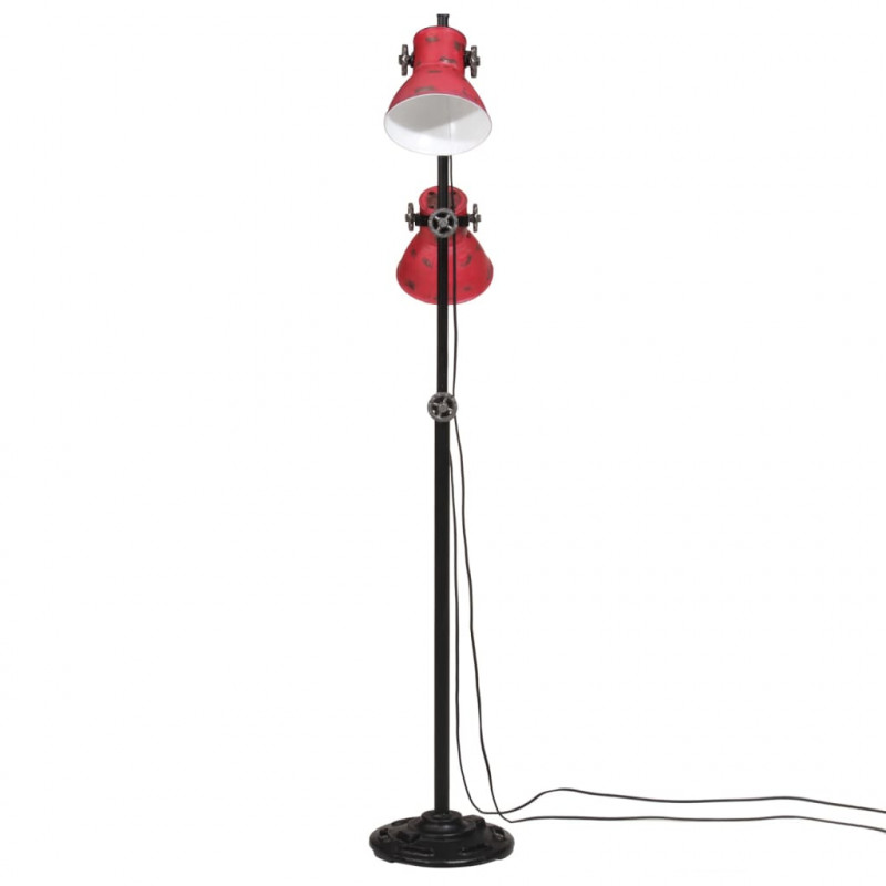 Lampa stojąca, 25 W, postarzany czerwony, 25x25x90/140 cm, E27
