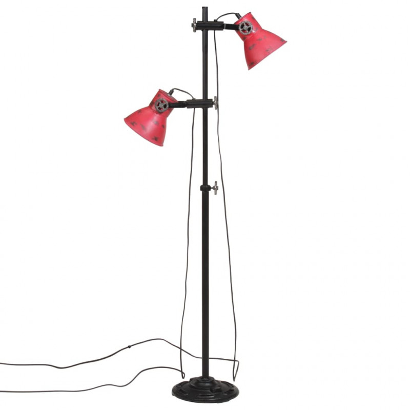 Lampa stojąca, 25 W, postarzany czerwony, 25x25x90/140 cm, E27