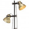 Lampa podłogowa z 2 kloszami, mosiądz, E27, żeliwo