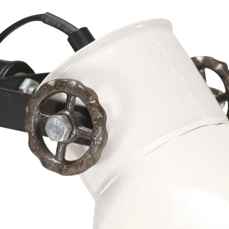 Lampa podłogowa z 2 kloszami, biała, E27, żeliwo