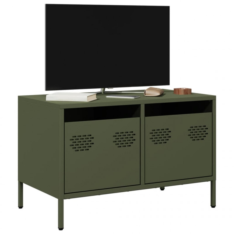 Szafka RTV, oliwkowa, 68x39x43,5 cm, stal walcowana na zimno