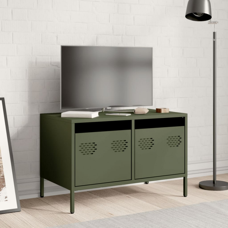 Szafka RTV, oliwkowa, 68x39x43,5 cm, stal walcowana na zimno